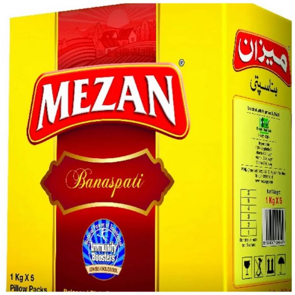 Product Description: Mezan Banaspati Ghee 1 KG X5