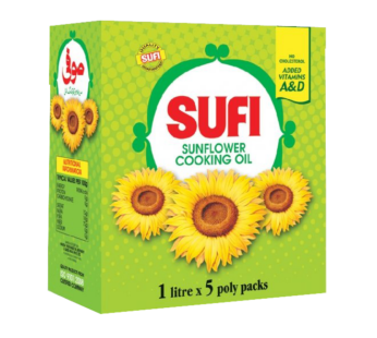 Sufi Sunflower Cooking Oil 1 ltr × 5